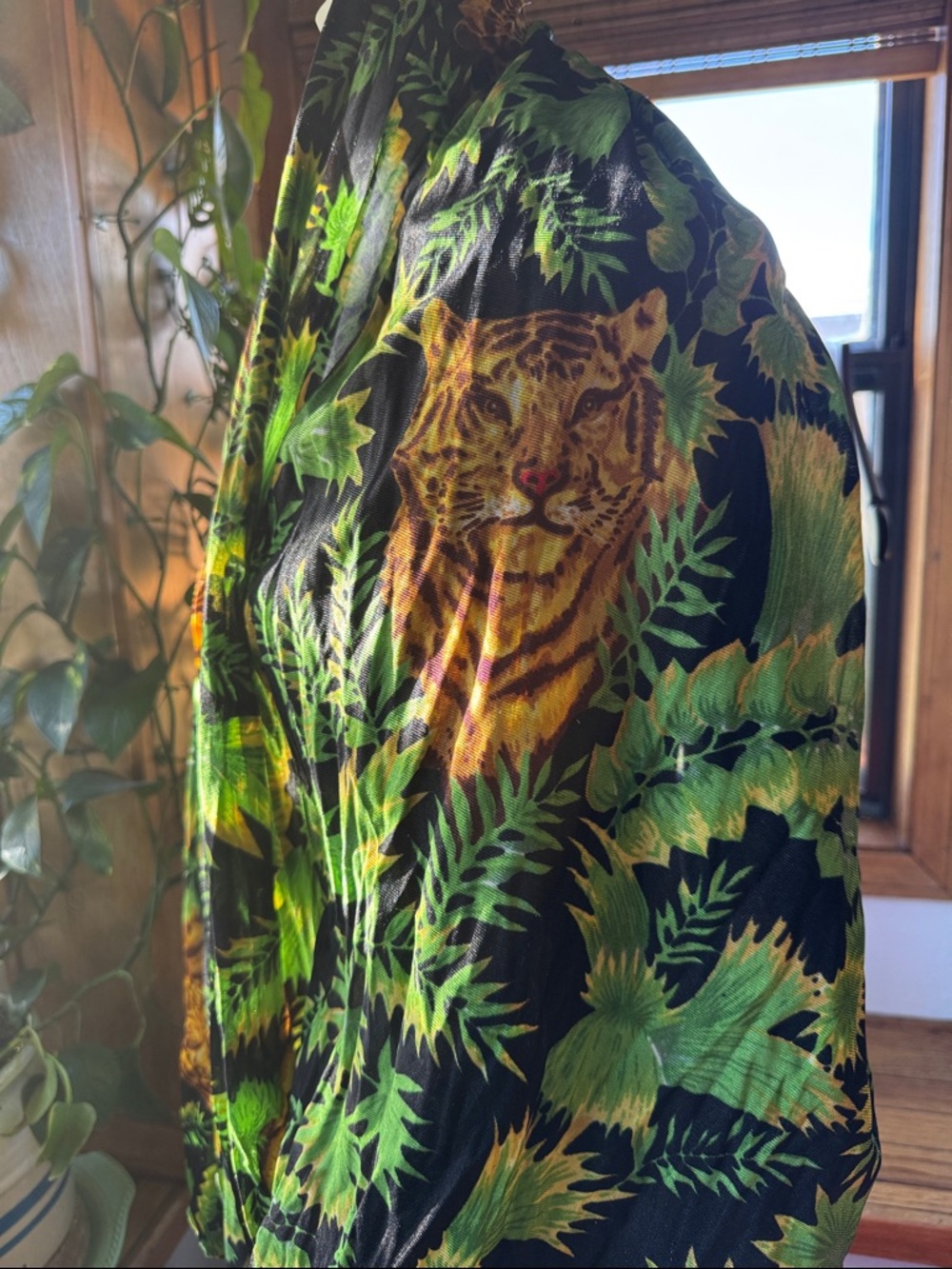 VIBRANT 3.7 YDS Tiger Jungle Fabric Maximalist DIY Textile 136" x 43" polyester